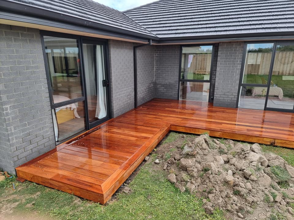 Custom deck built to connect naturally with a Canterbury home